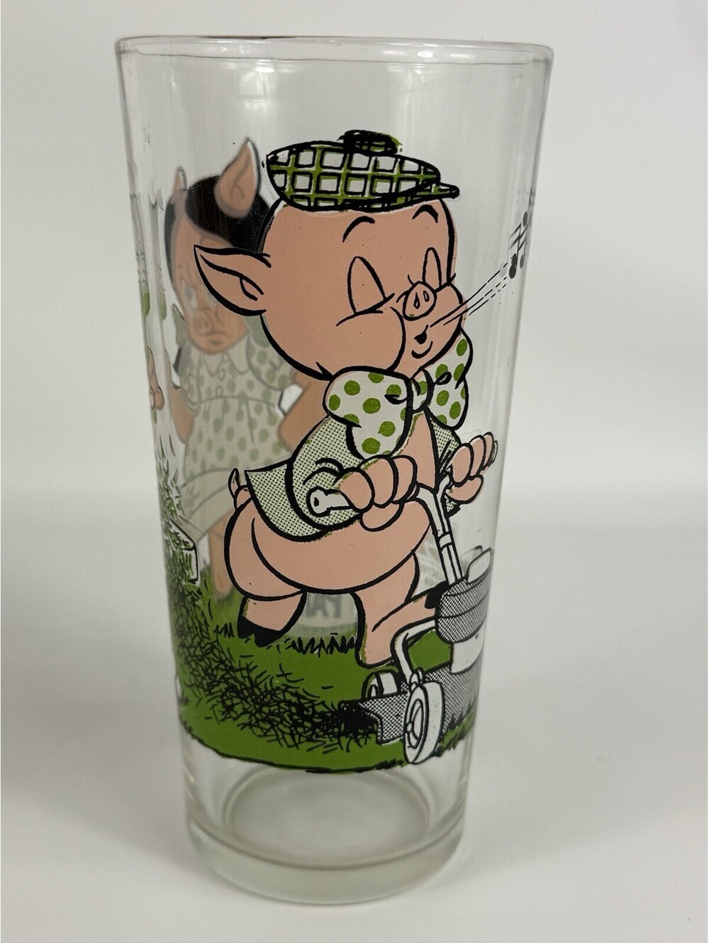 1976 Porky Pig and Petunia Pig Pepsi Cola Collector Series Warner Bros. Glass